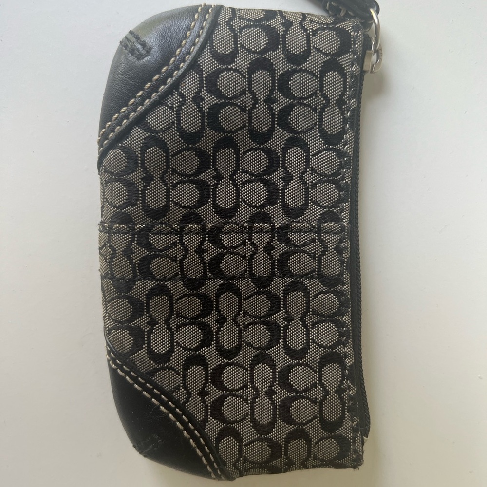 Coach Black and Gray Key & Card Holder